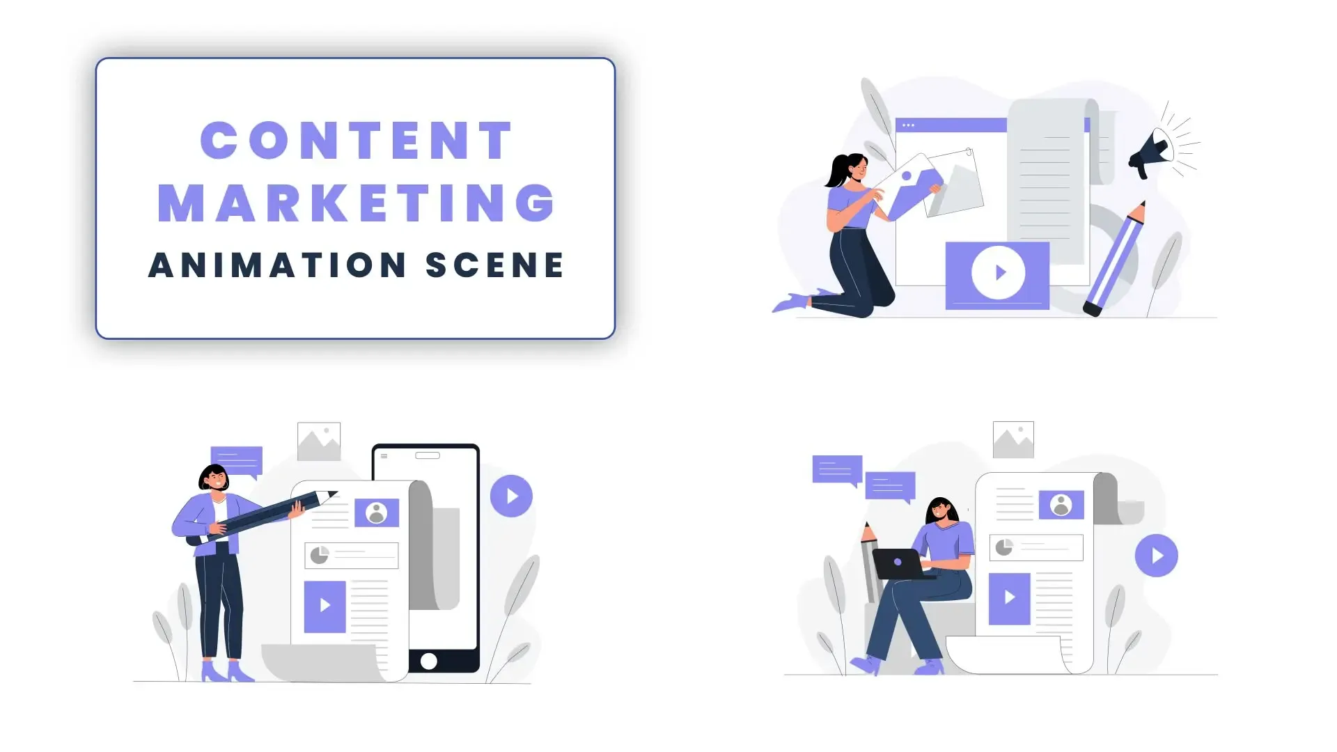 Creative Content Marketing and Strategy Character Animation scene